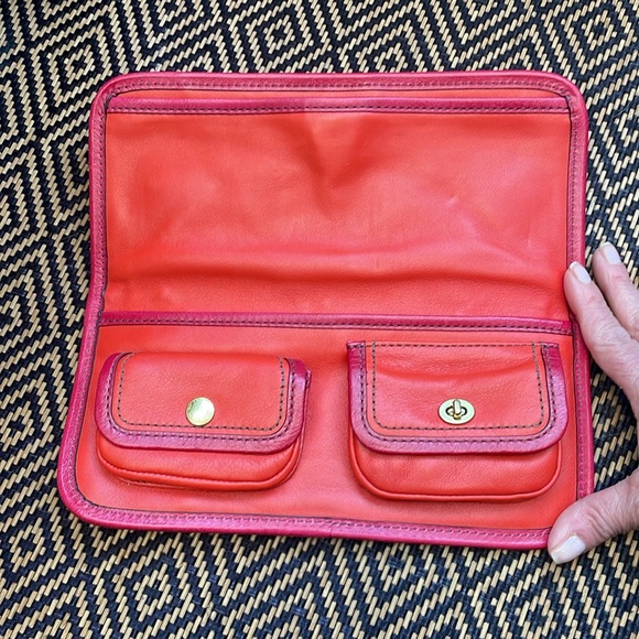 Vintage Y2K COACH Lila Patchwork PINK multicolor Clutch wallet pouch 12800 - Picture 2 of 12